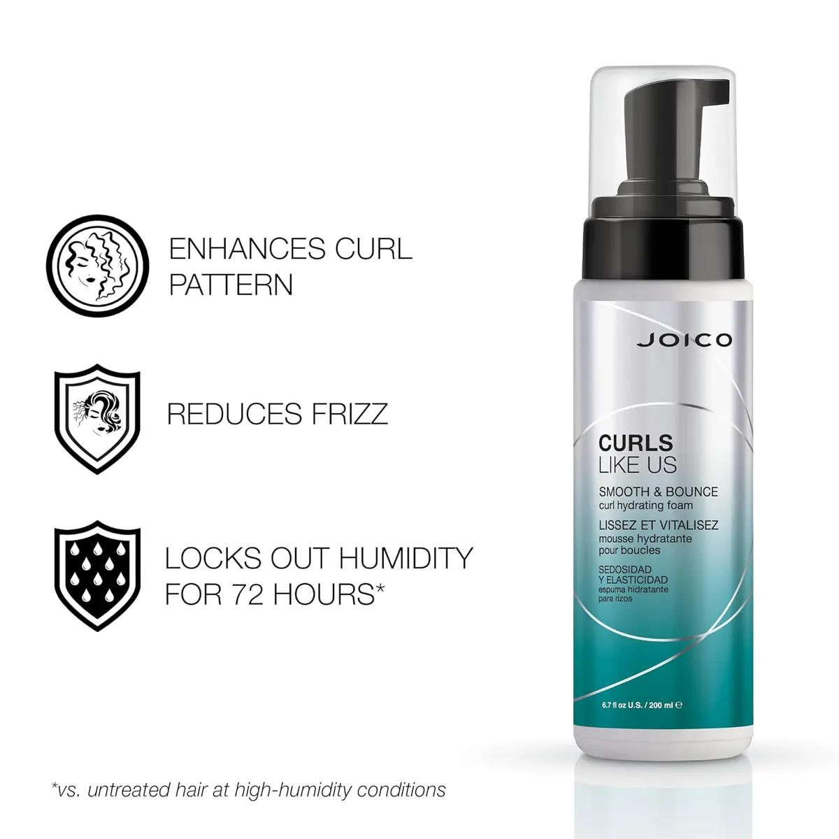 Joico Curls Like Us Smooth & Bounce Curl Hydrating Foam 200ml, view 5