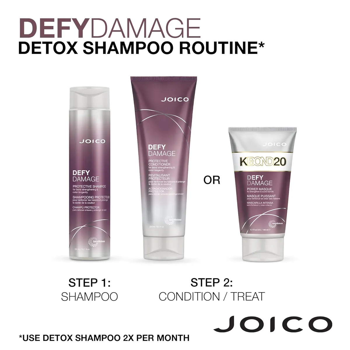Joico Defy Damage Detox Shampoo 300ml, view 6