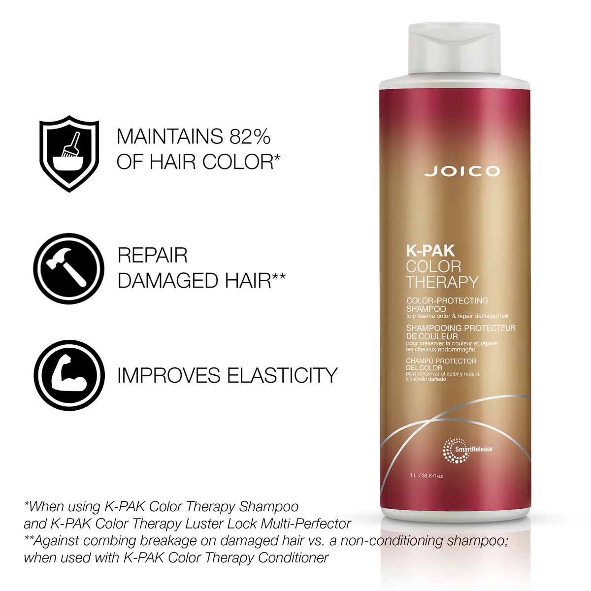 Joico K-Pak Color Therapy Shampoo and Conditioner 1000ml Bundle, view 3