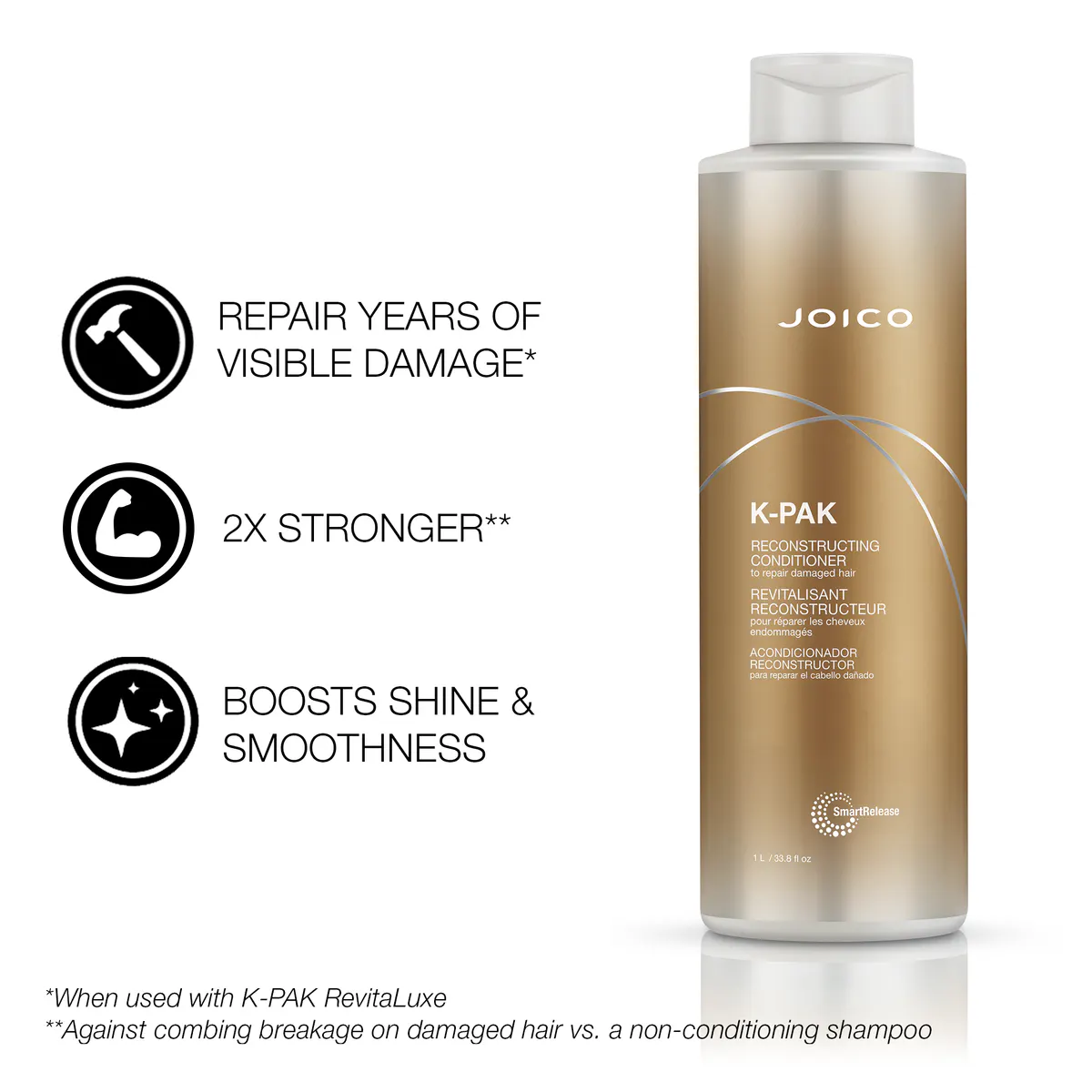 Joico K-Pak Reconstructing Shampoo and Conditioner 1000ml Bundle, view 3