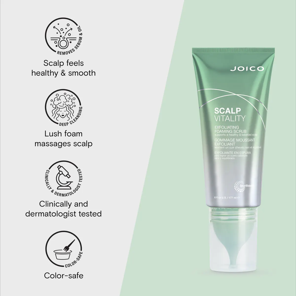 Joico Scalp Vitality Exfoliating Foaming Scrub 177ml, view 5