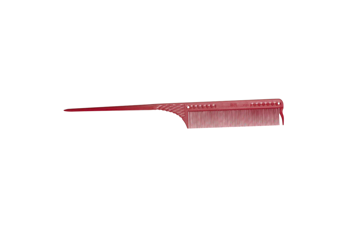 JRL Fine Teeth Tail Comb 8.5" - Red