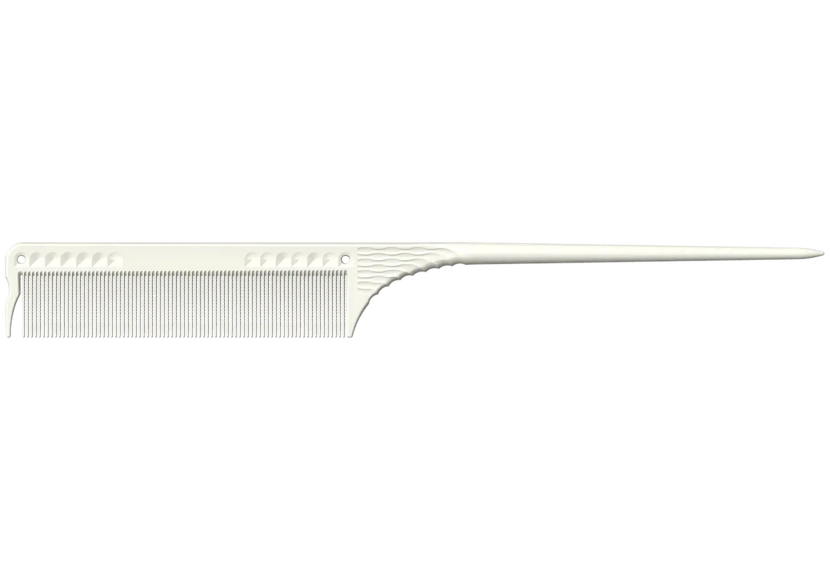 JRL Fine Teeth Tail Comb 8.5" - White