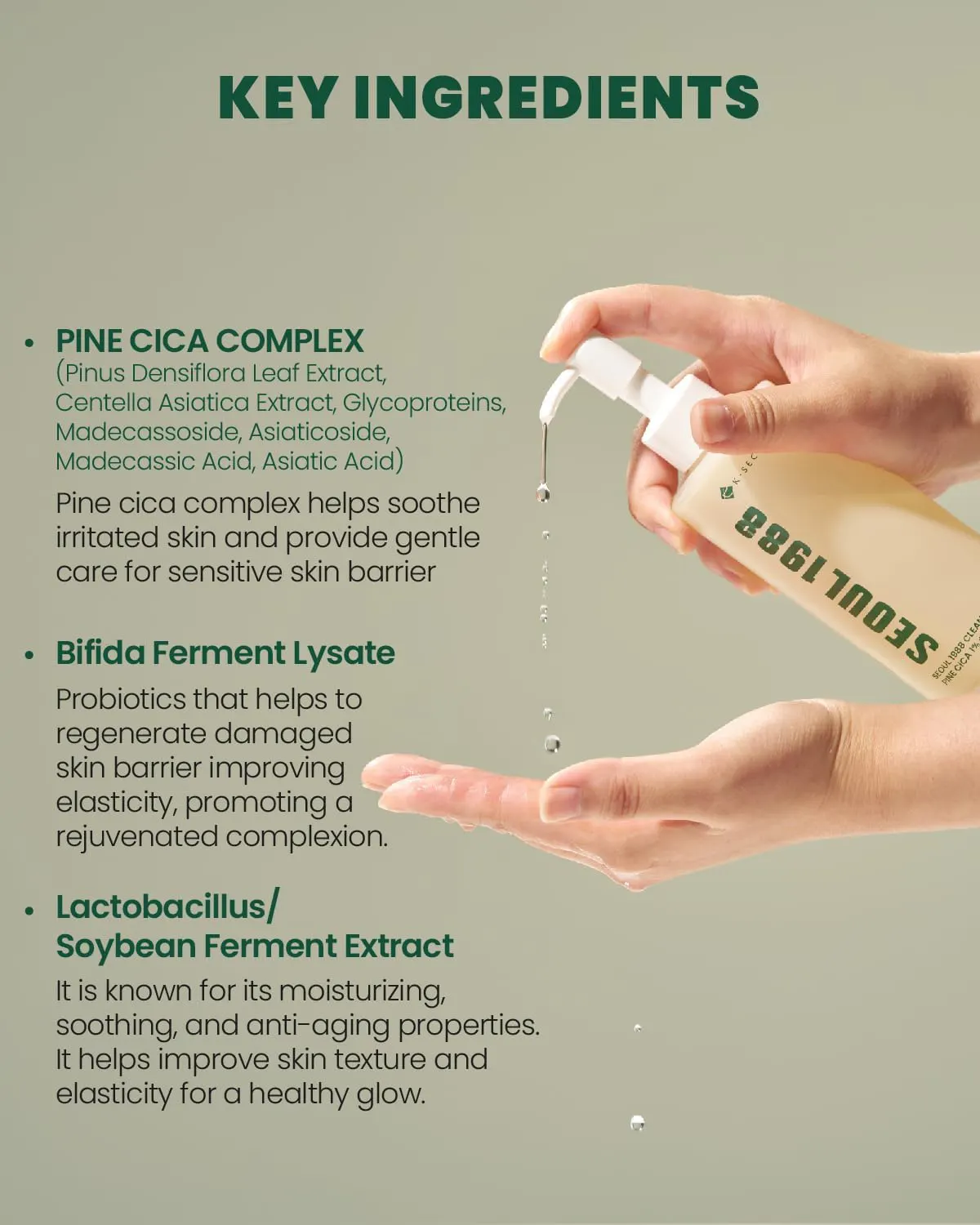 K-SECRET SEOUL 1988 Pine Cica 1% + Probiotics Cleansing Oil 200ml, view 6