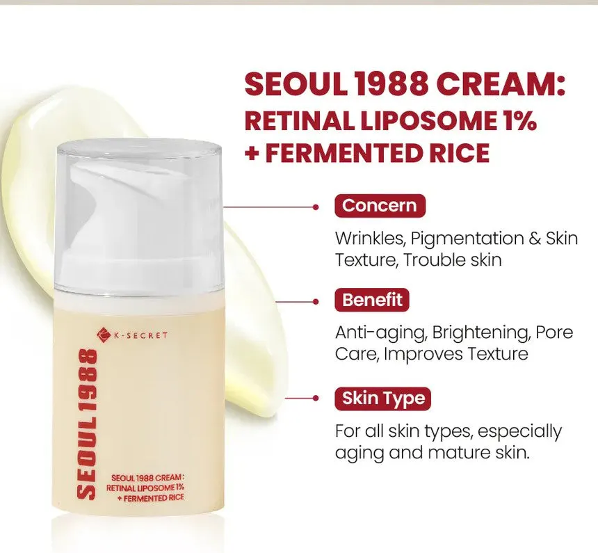 K-SECRET SEOUL 1988 Retinal Liposome 1% + Fermented Rice Cream 50ml, view 3