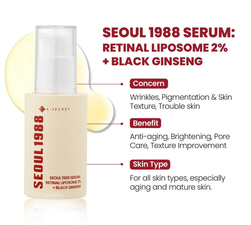 K-SECRET SEOUL 1988 Retinal Liposome 2% + Black Ginseng Serum 30ml, view 4