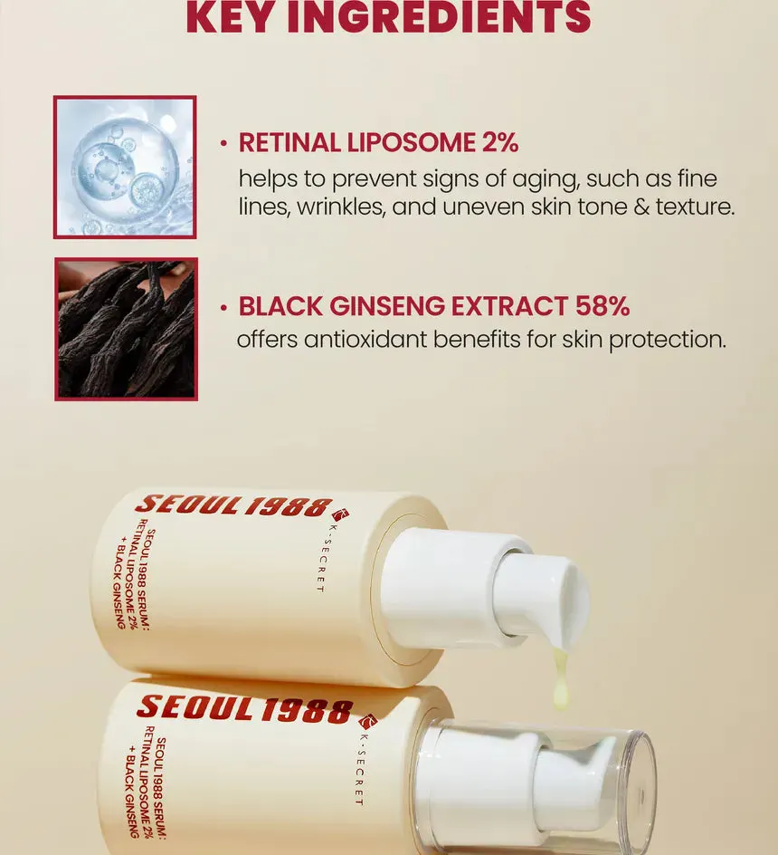 K-SECRET SEOUL 1988 Retinal Liposome 2% + Black Ginseng Serum 30ml, view 6
