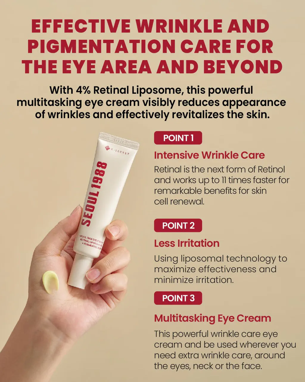 K-SECRET SEOUL 1988 Retinal Liposome 4% + Fermented Bean Eye Cream 30ml, view 4