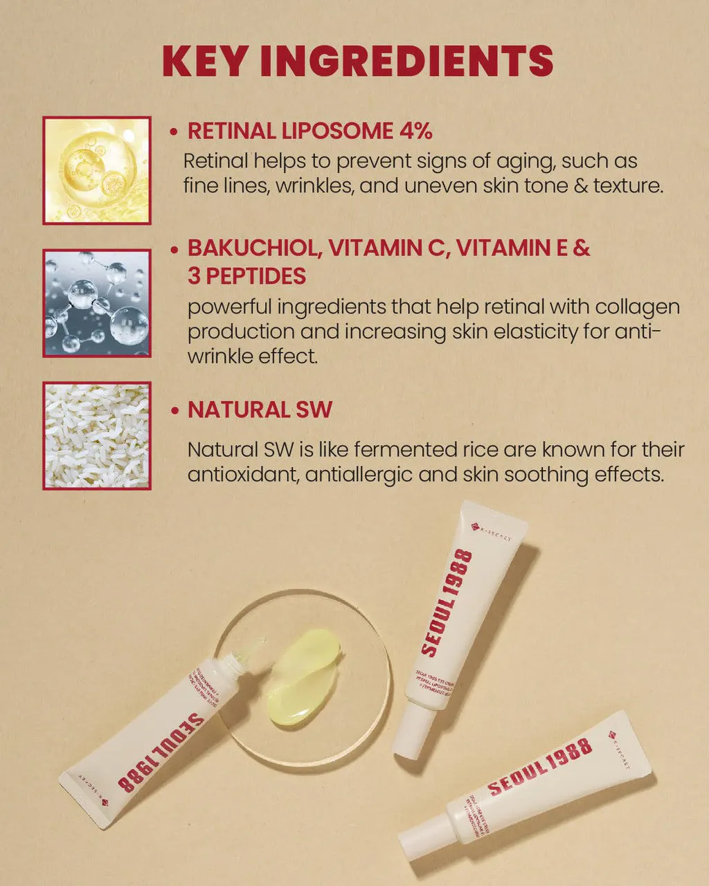 K-SECRET SEOUL 1988 Retinal Liposome 4% + Fermented Bean Eye Cream 30ml, view 6