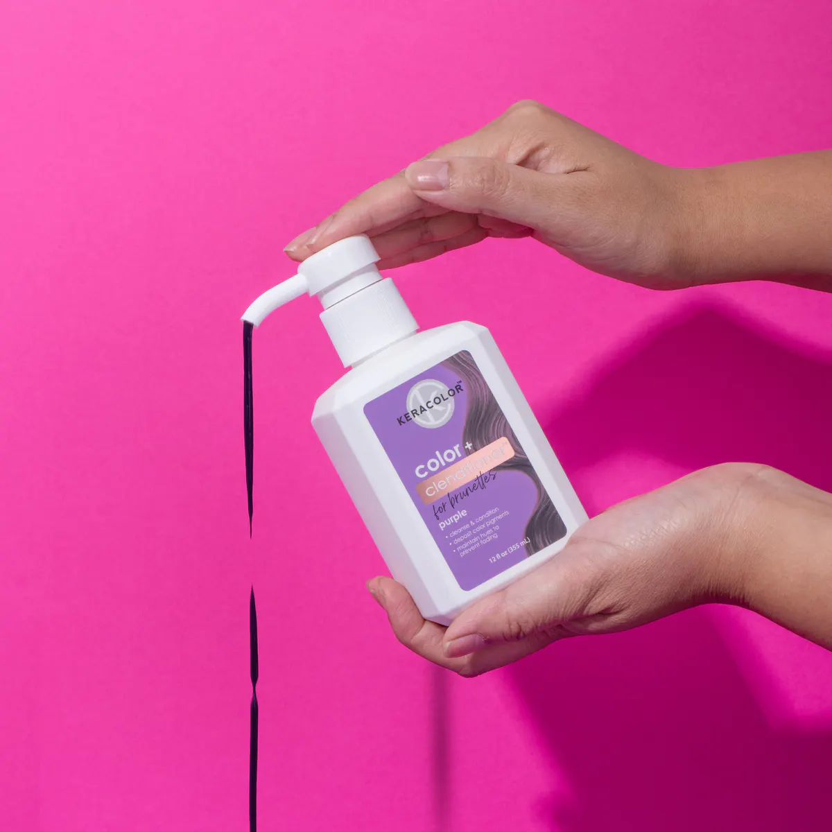 Keracolor Colour + Clenditioner for Brunettes Purple - 355ml, view 4
