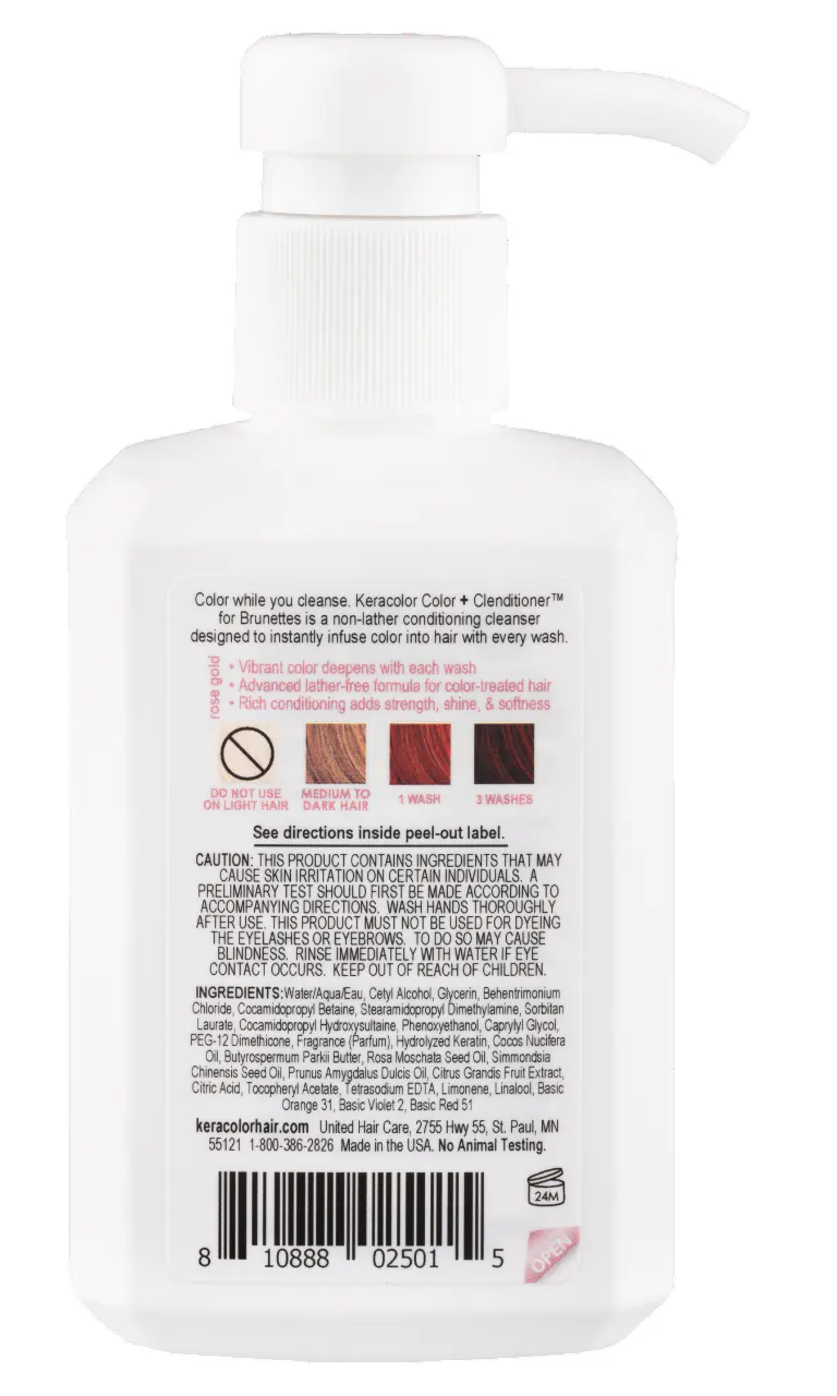 Keracolor Colour + Clenditioner for Brunettes Rose Gold - 355ml, view 5