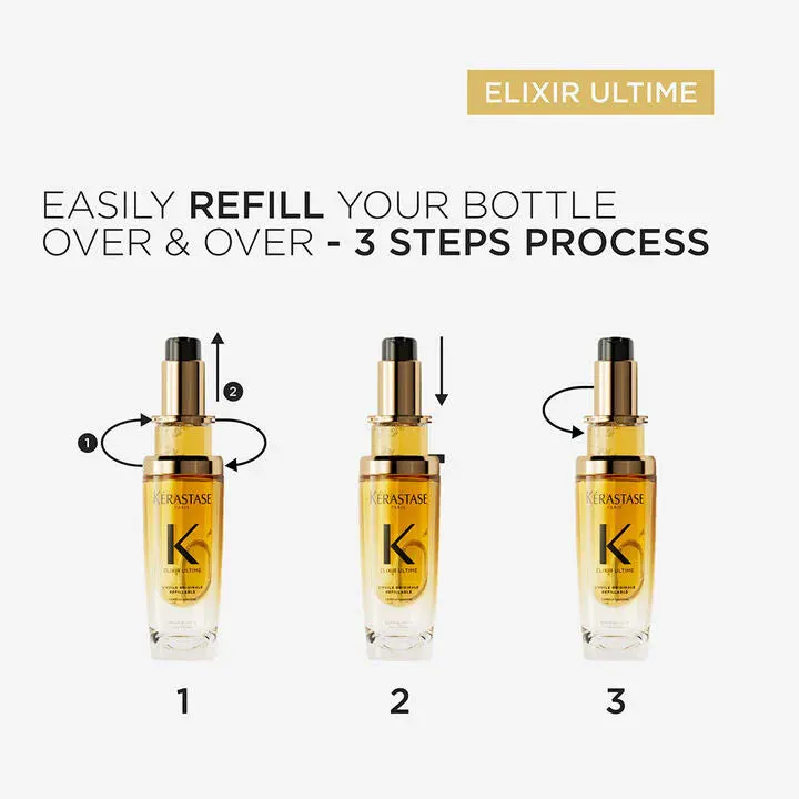 Kérastase Elixir Ultime Hair Oil + Refill 75ml Bundle, view 8