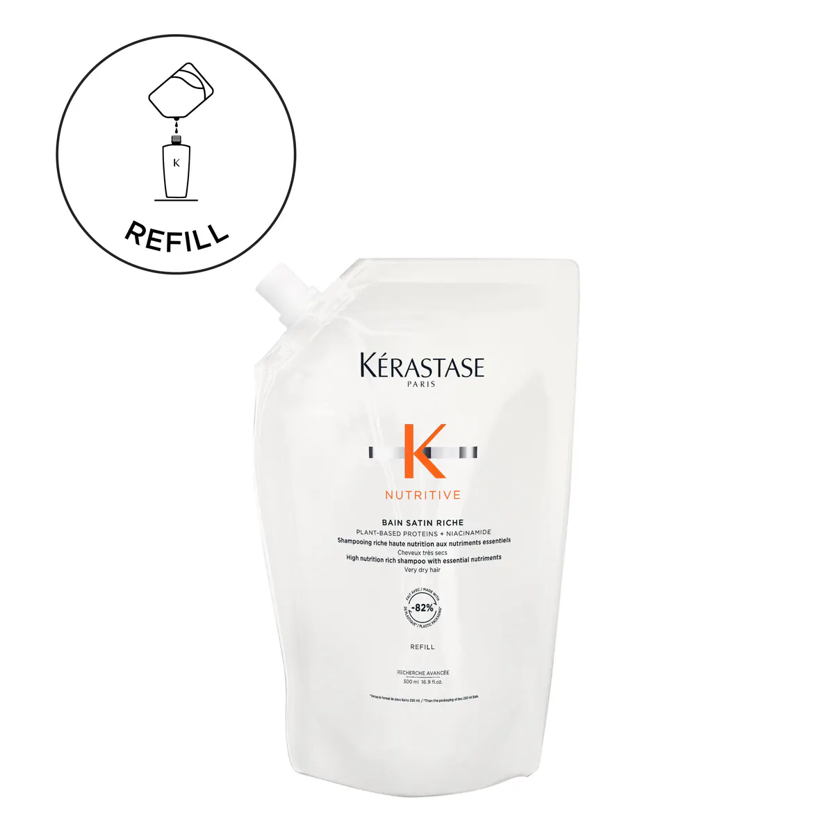 Kérastase Nutritive Bain Satin Riche Refill Shampoo Pouch For Very Dry Hair 500ml