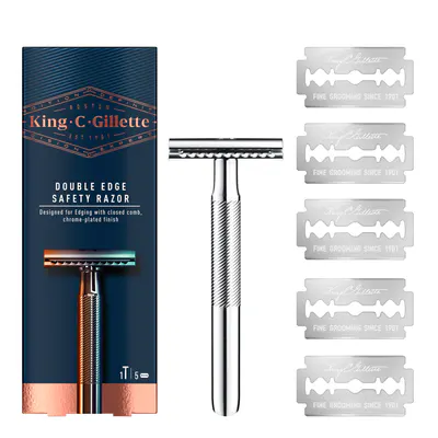 King C. Gillette Double Edge Razor + 5 Razor Blades