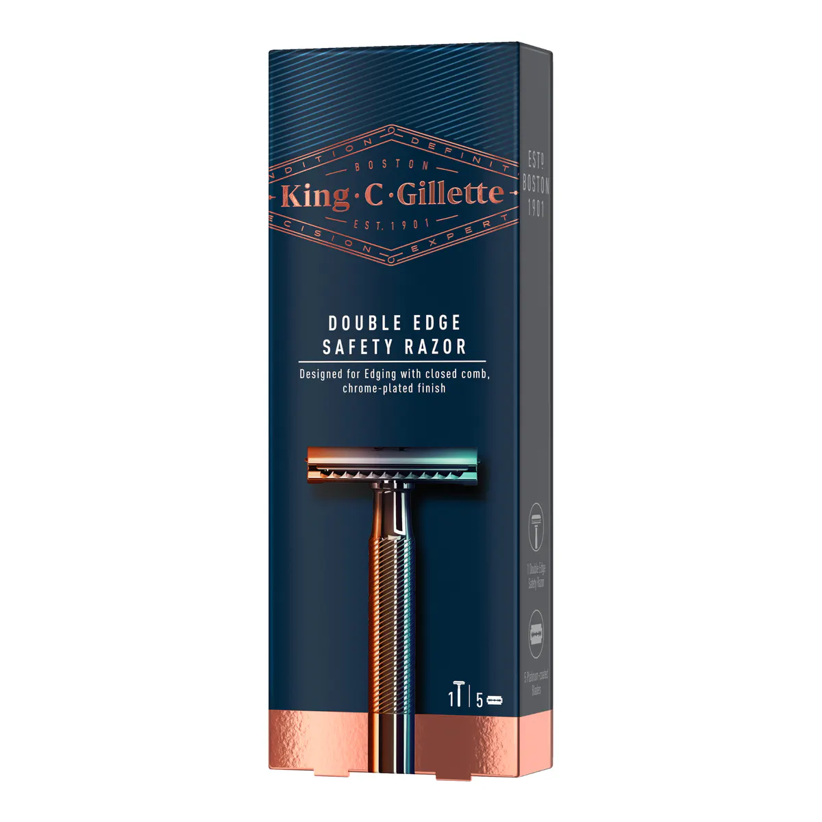 King C. Gillette Double Edge Razor + 5 Razor Blades, view 2
