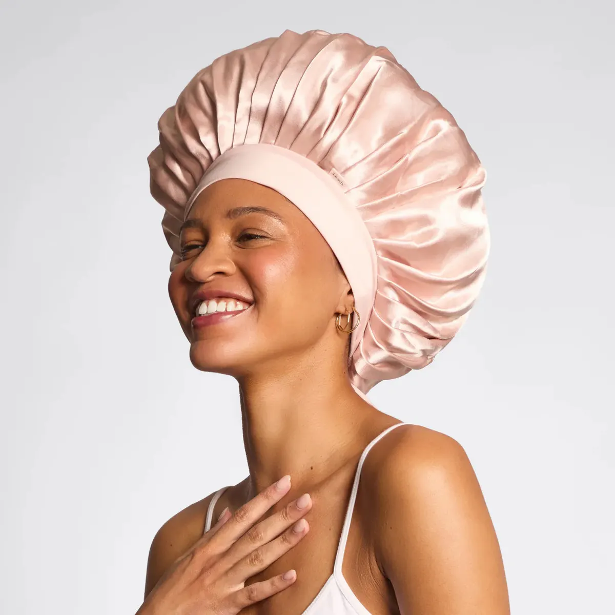 Kitsch Adjustable Oversized Satin Bonnet 1pc - Blush, view 2