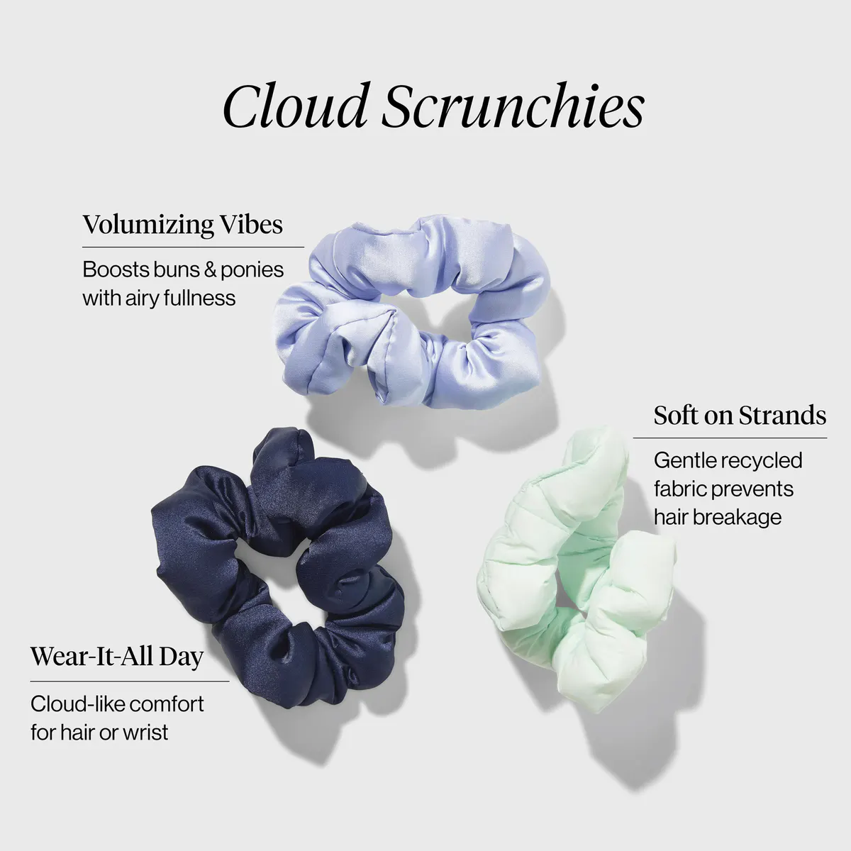 Kitsch Cloud Scrunchies 3pc Set - Garden Bouquet, view 2