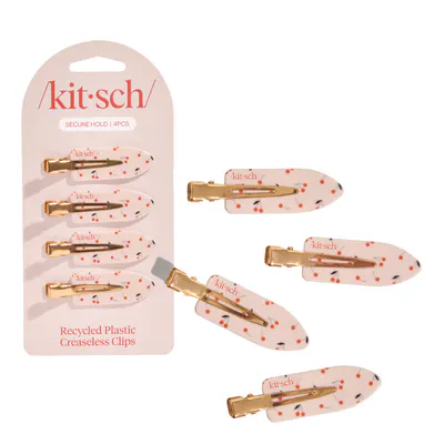 Kitsch Creaseless Clips 4pc Set - Cherry Print 4pcs