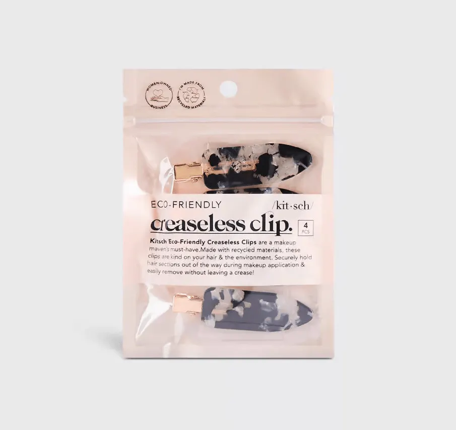 Kitsch Eco-Friendly Creaseless Clips 4pc Set -Black Terrazzo, view 3