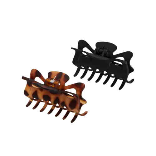 Kitsch Recycled Plastic Large Claw Clip - Black & Tort (2 Pack)