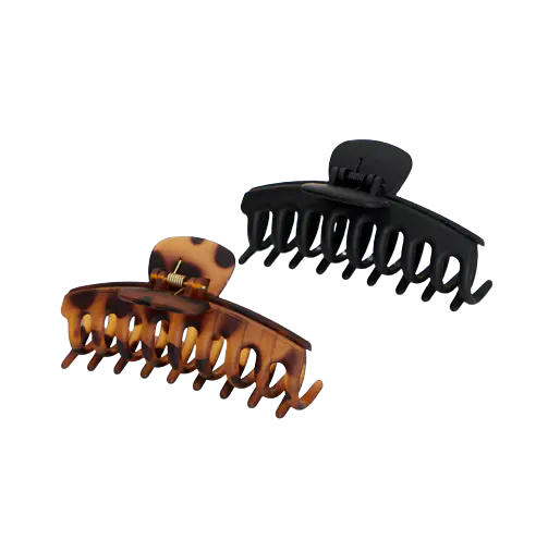 Kitsch Eco-Friendly Oversized Matte Claw Clip - Black & Tort (2 Pack)