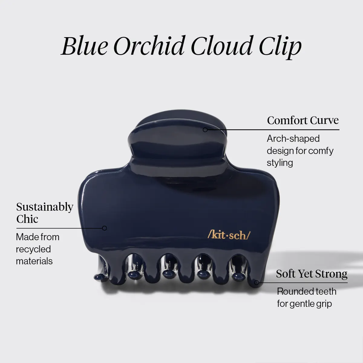 Kitsch Medium Cloud Claw Clip - Blue Orchid, view 5
