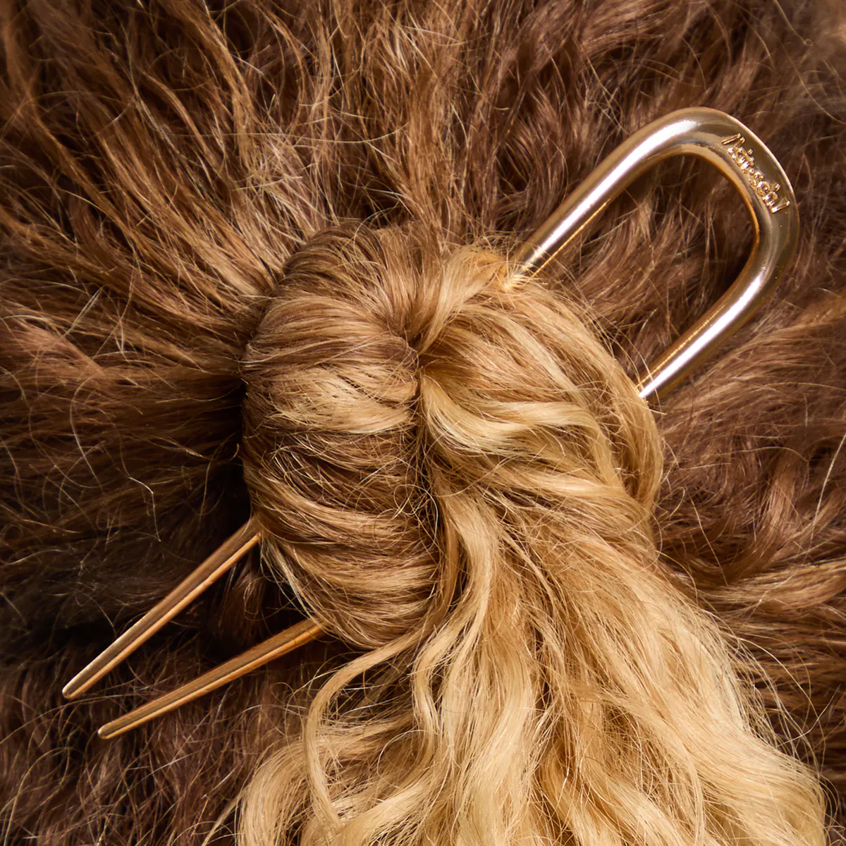 Kitsch Metal French Hair Pin - Gold, view 2