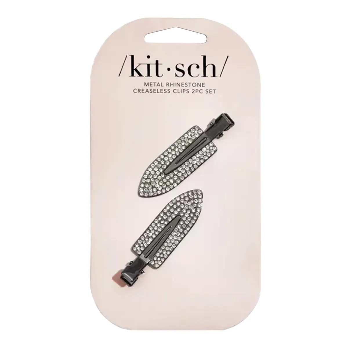 Kitsch Metal Rhinestone Creaseless Clips 2pc, view 2
