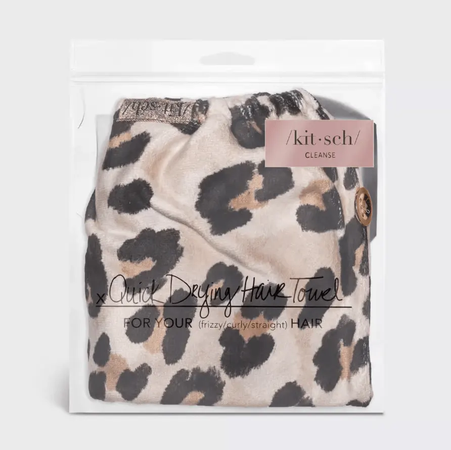 Kitsch Microfiber Hair Towel - Leopard, view 2
