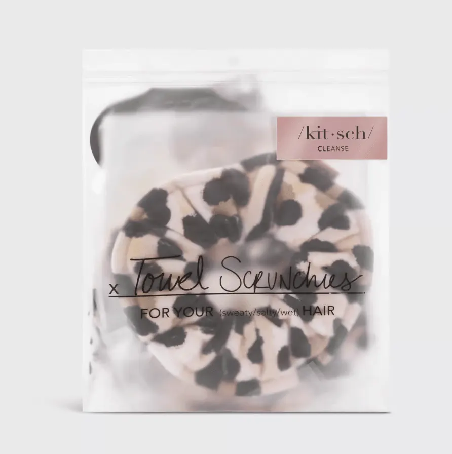 Kitsch Microfiber Towel Scrunchies - Leopard, view 2