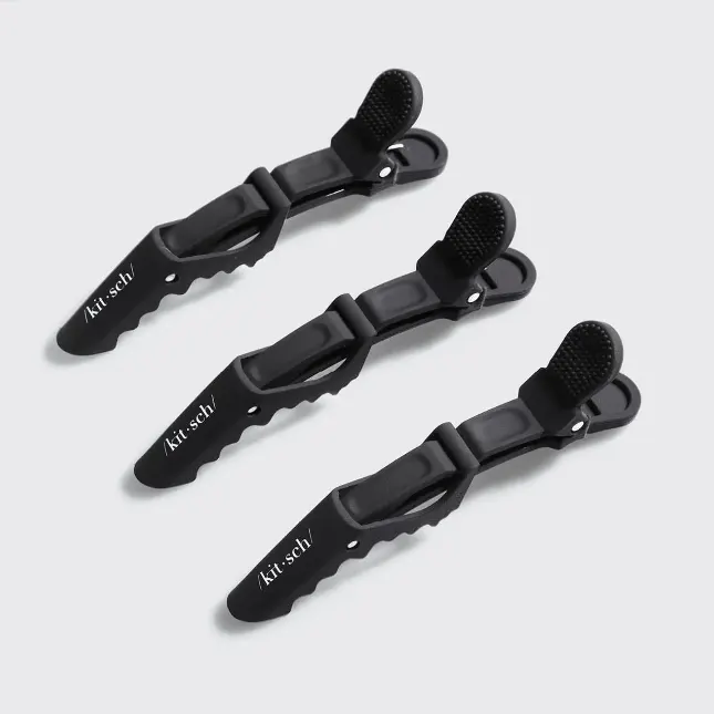 Kitsch No Slip Crocodile Clip 3pc - Black, view 2