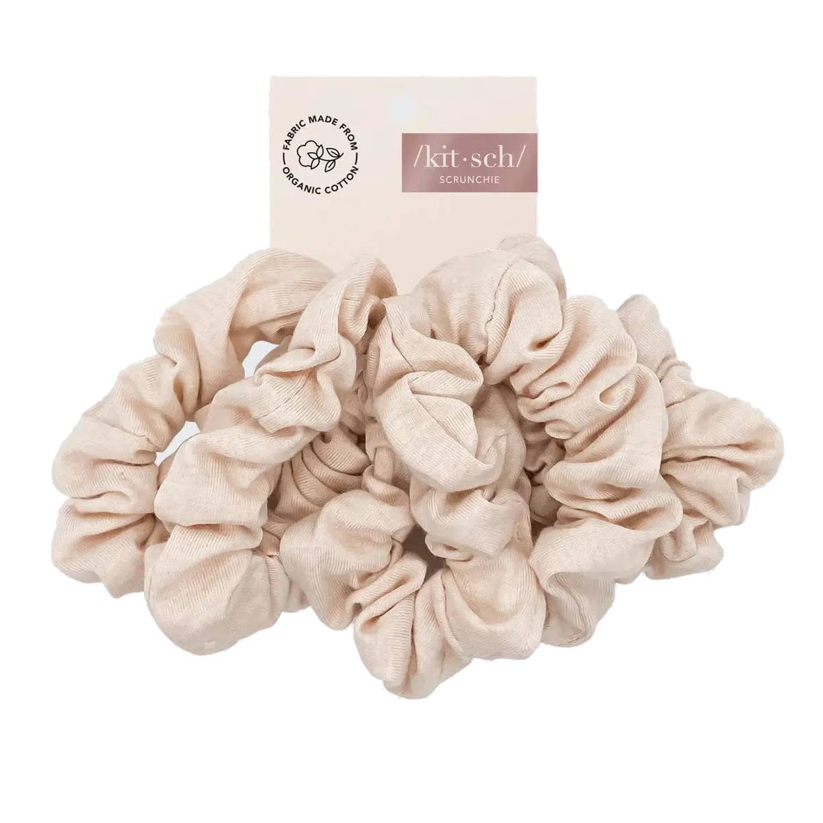Kitsch Organic Cotton Knit Scrunchies 5pc - Cream