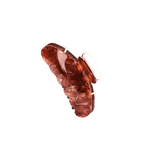 Kitsch Recycled Acrylic Marble Claw Clip - Brunette