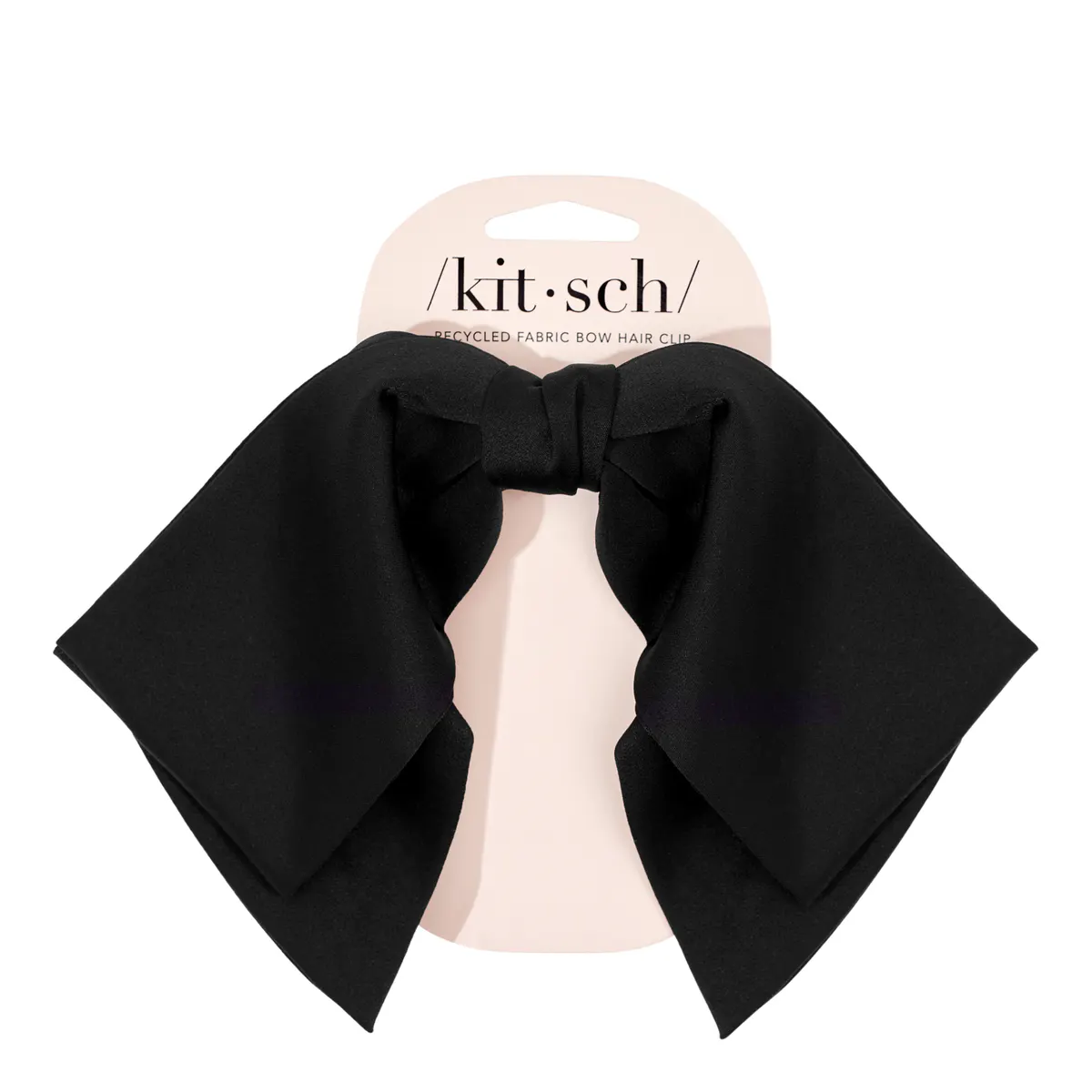 Kitsch Recycled Fabric Bow Hair Clip - Black