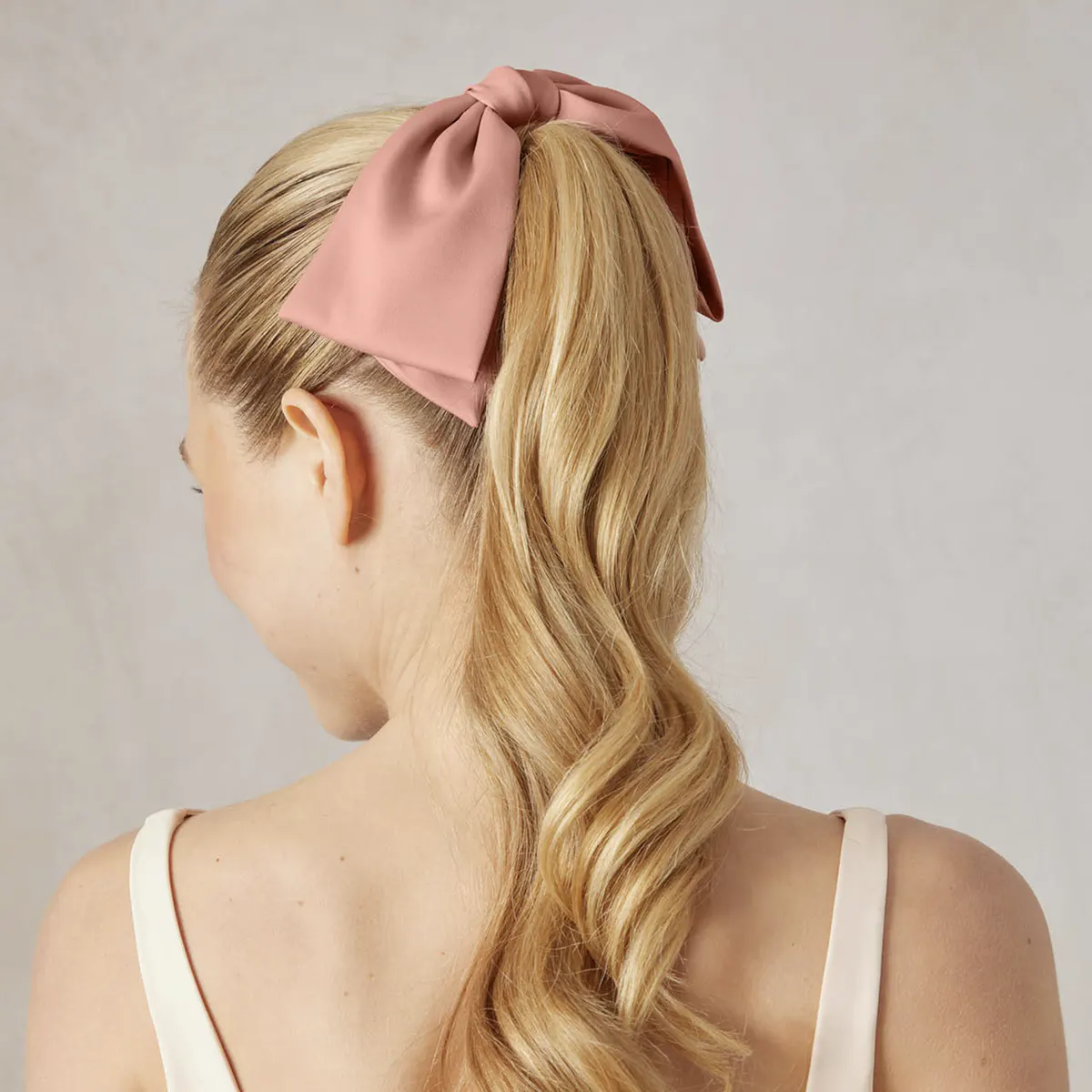 Kitsch Recycled Fabric Bow Hair Clip - Rosewood, view 3