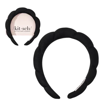Kitsch Recycled Fabric Puffy Headband - Black