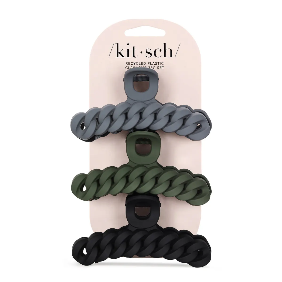 Kitsch Recycled Plastic Chain Claw Clip (3 Pack), view 4