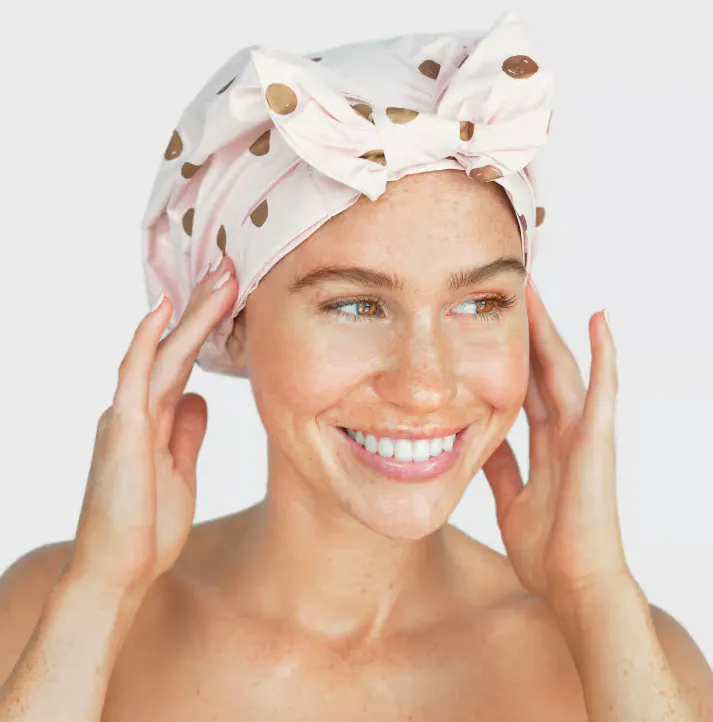 Kitsch Recycled Polyester Luxe Shower Cap, view 3
