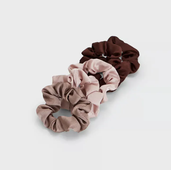 Kitsch Satin Scrunchies - Cameo (5 Pack), view 3