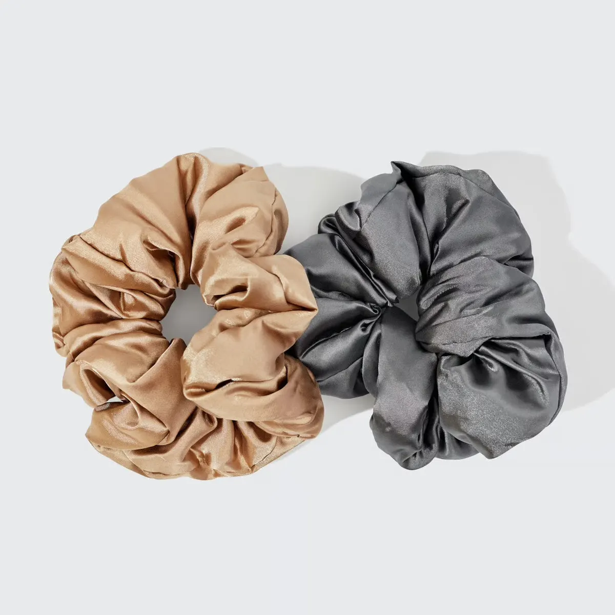 Kitsch Satin Sleep Pillow Scrunchies - Charcoal & Gold, view 3