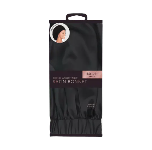 Kitsch Satin Sleep XL Adjustable Bonnet - Black