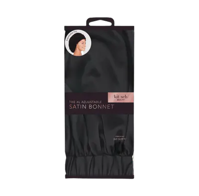 Kitsch Satin Sleep XL Adjustable Bonnet - Black