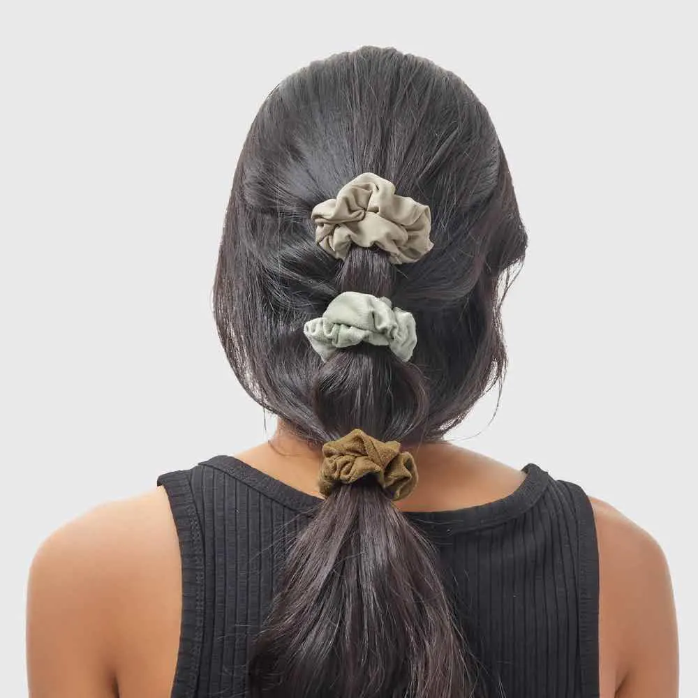 Kitsch Textured Scrunchie 5pc - Eucalyptus, view 2