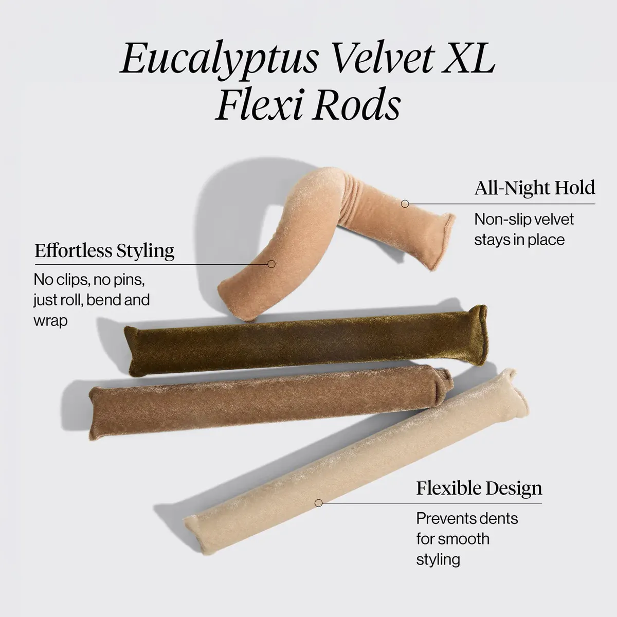 Kitsch Velvet XL Flexi Rods 4pc Set - Eucalyptus, view 4
