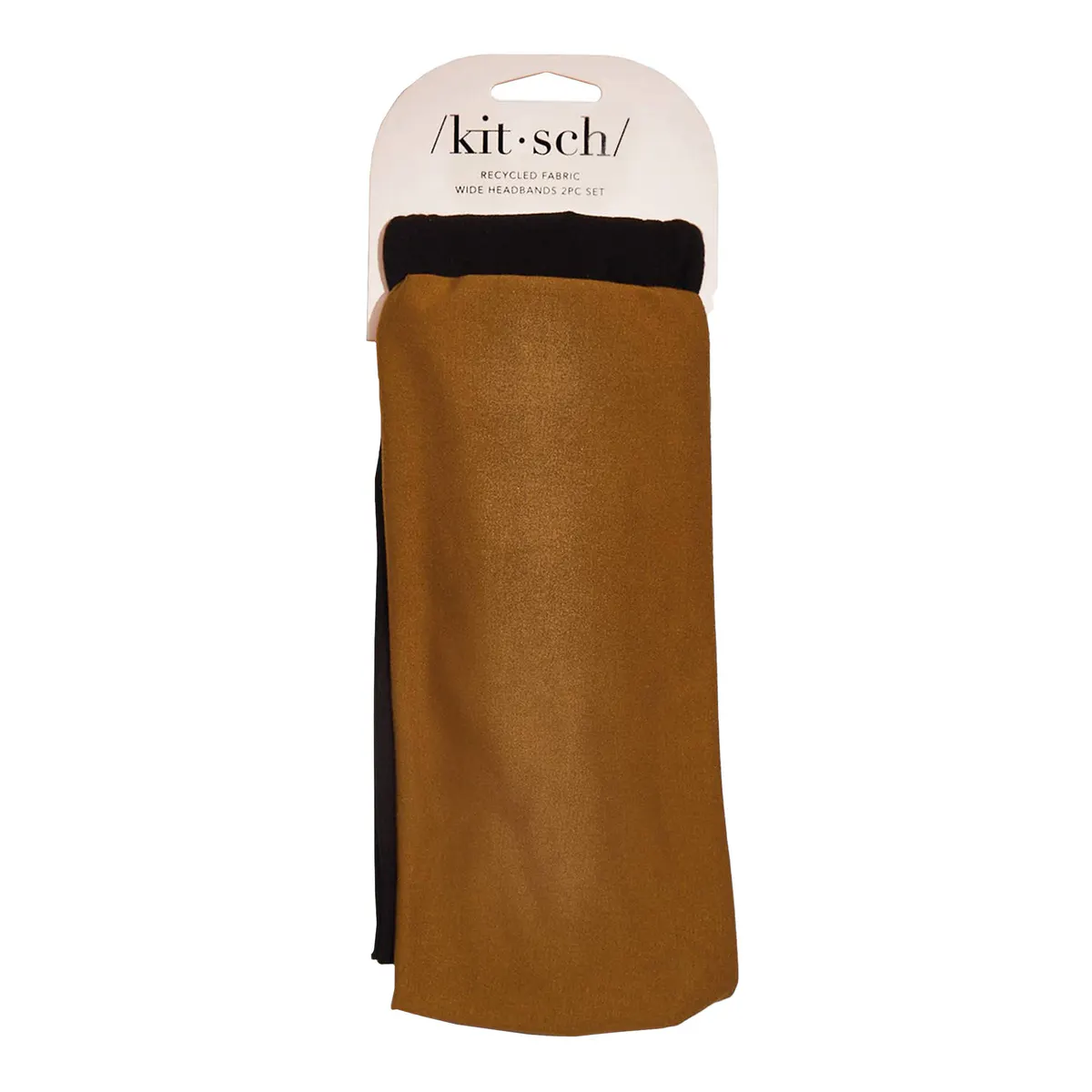 Kitsch Wide Headbands 2pc - Black & Camel