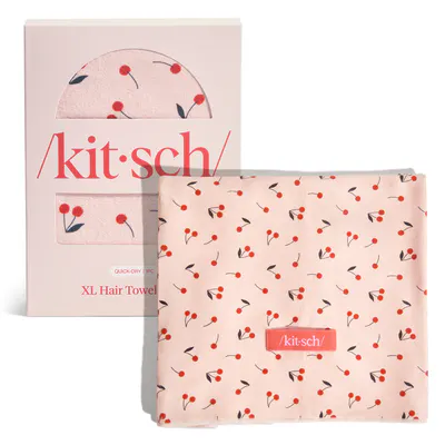Kitsch XL Hair Towel Wrap - Cherry Print