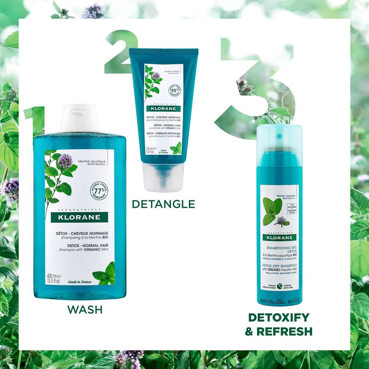 Klorane Aquatic Mint Dry Shampoo 150ml, view 6