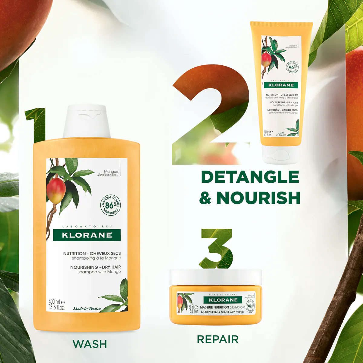 Klorane Nourishing Conditioner With Mango Butter 200ml - Dry Hair, view 5
