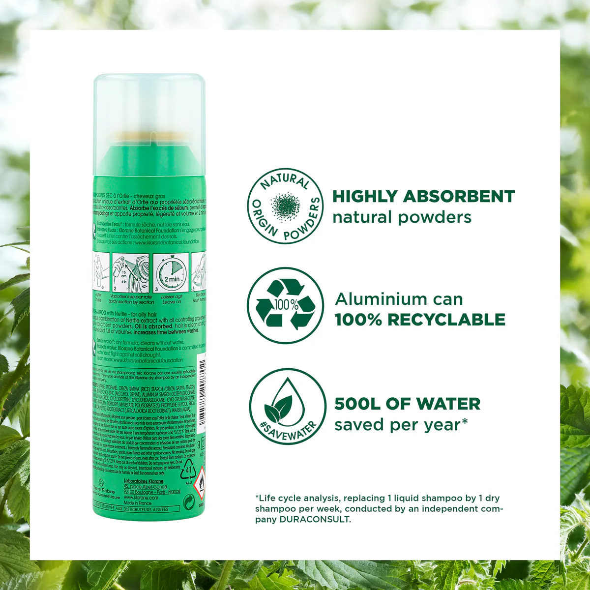 Klorane Dry Shampoo with Nettle 150ml, view 4