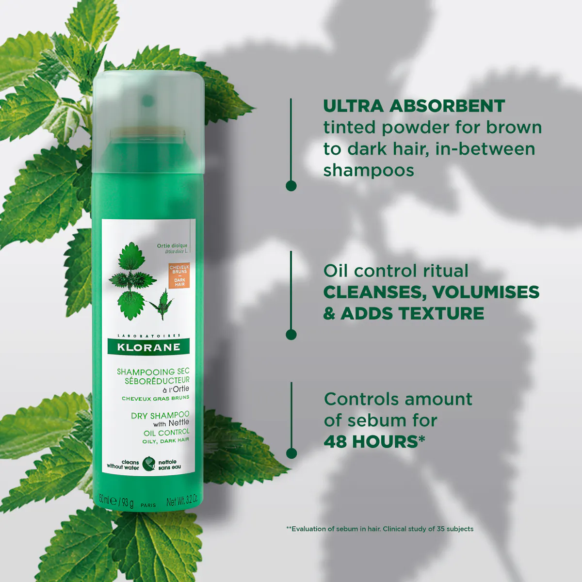 Klorane Tinted Dry Shampoo with Nettle 150ml, view 2